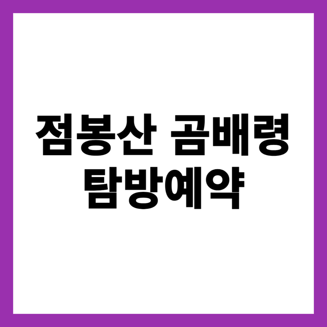 점봉산 곰배령 탐방예약