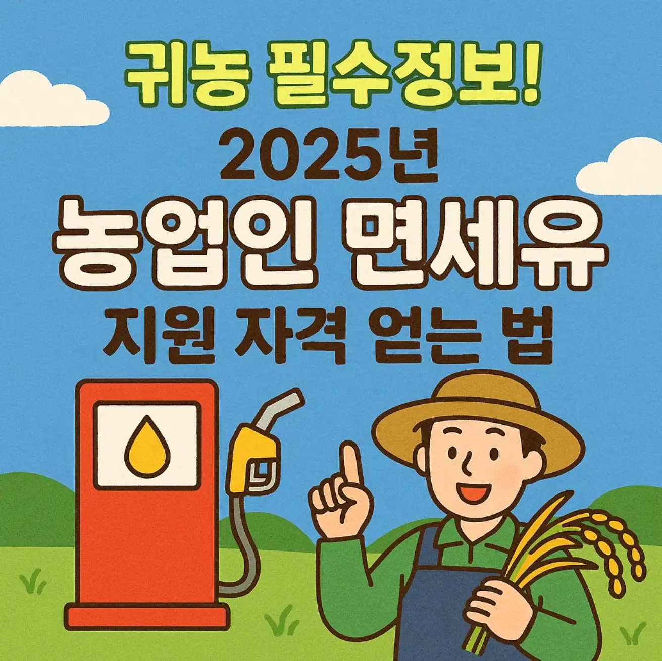 귀농 필수정보! 2025년 농업인 면세유 지원 자격 얻는 법