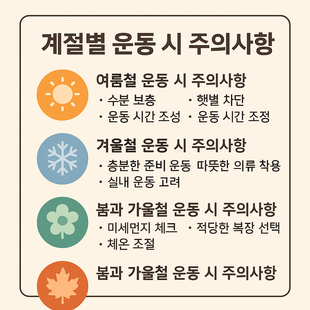 계절별 운동 시 주의사항