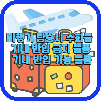 비행기 탑승시 수화물 기내 반입 금지 물품 기내 반입 가능 물품