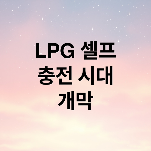 LPG 셀프 충전, 11월부터 가능! 방법부터 안전, 경제성까지