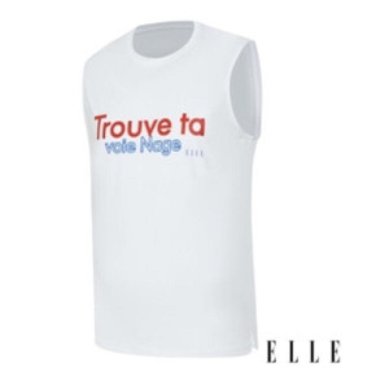 ELLE 남성 비치 테날 민소매 래쉬가드 티셔츠 상의 BLK E0SMOTG35