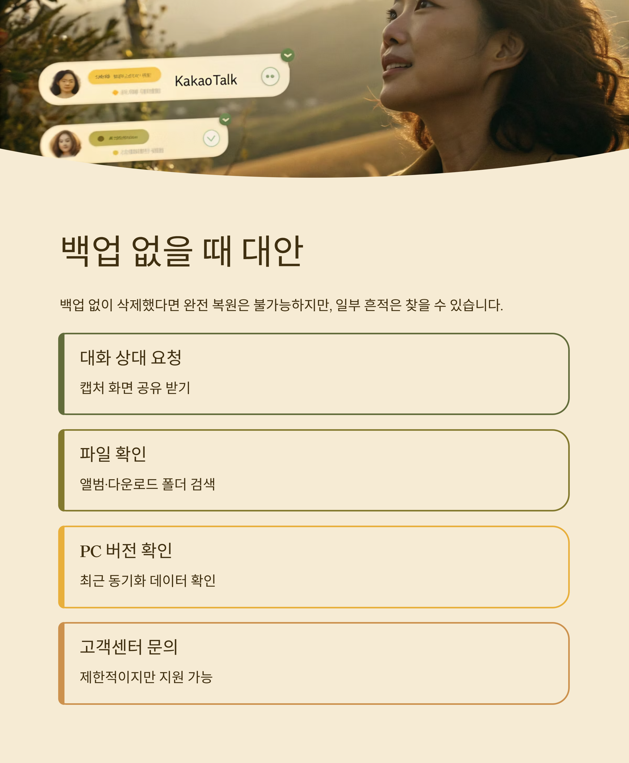 카톡 이전대화 복원 완벽 가이드｜백업부터 복구까지 한 번에 정리