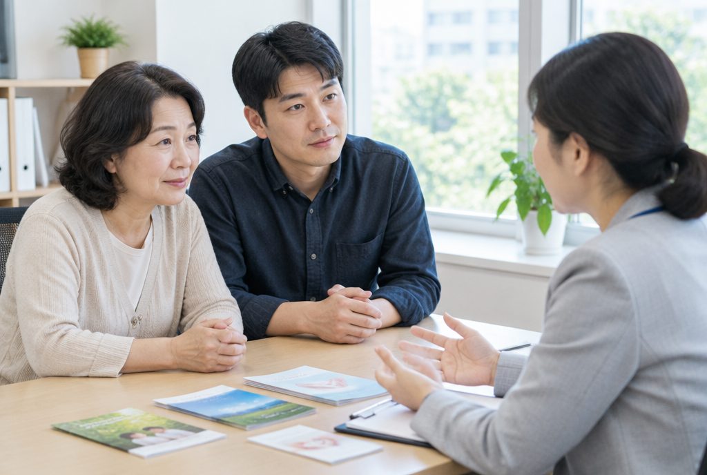 요양병원과 재활병원 차이를 상담받는 가족