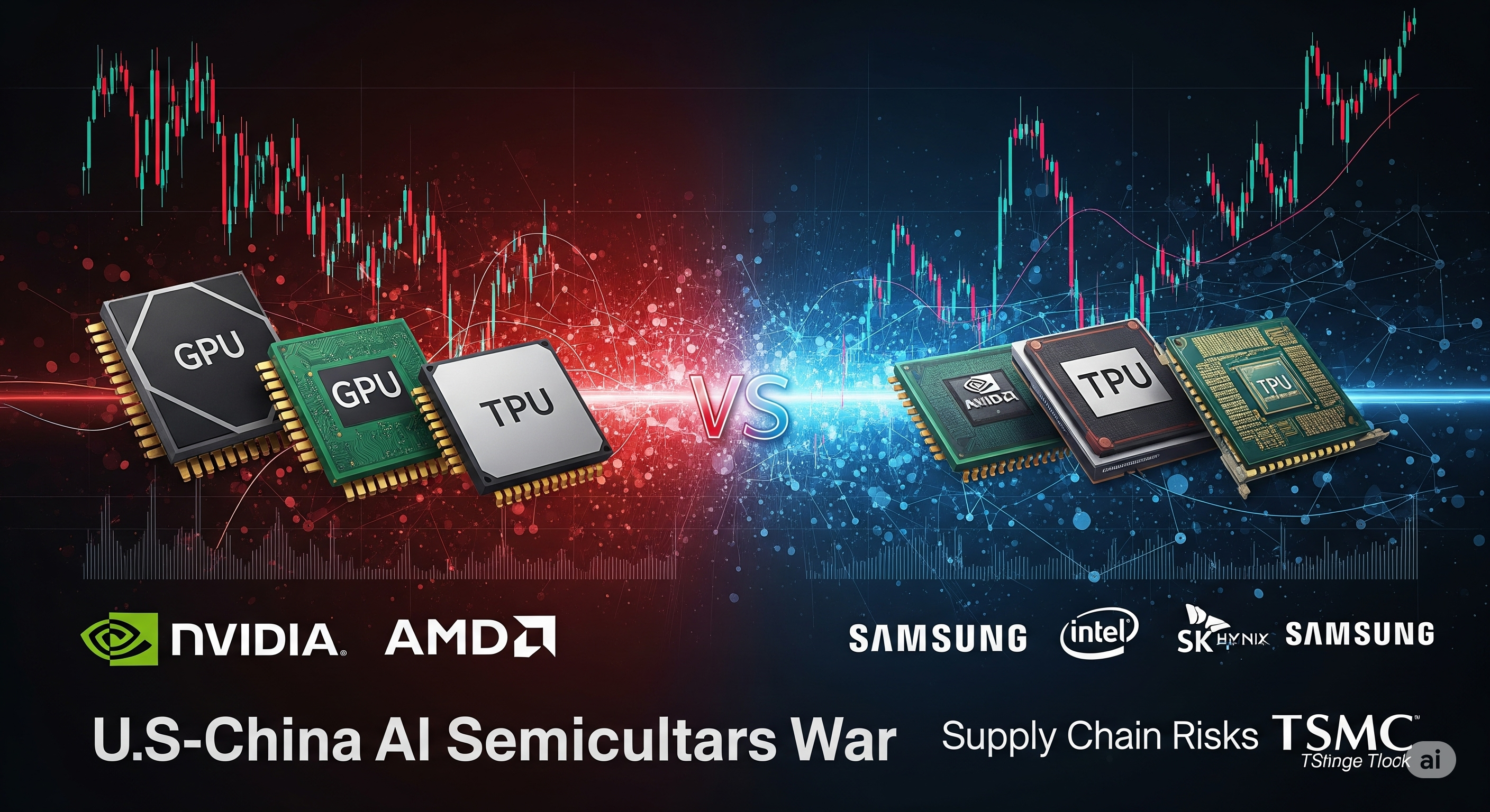 "AI 반도체 전쟁, 주가의 급등락을 이끈다"에 대한 이미지입니다.