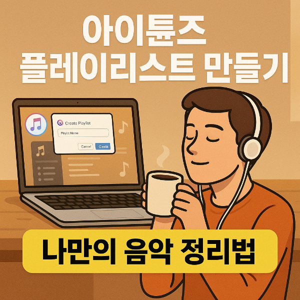 아이튠즈 플레이리스트 만들기 썸네일 이미지입니다.