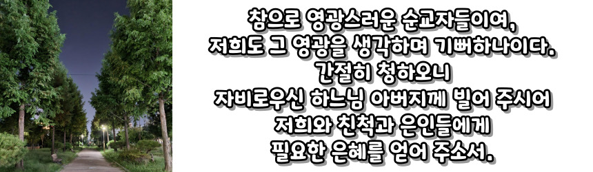 천주교 순교자 성월 기도문_성월 기도