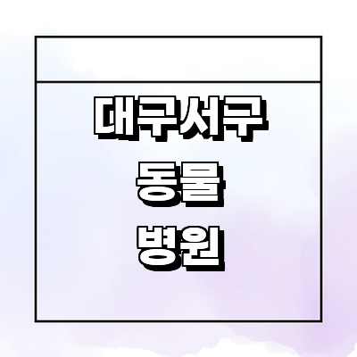 대구 서구 동물병원