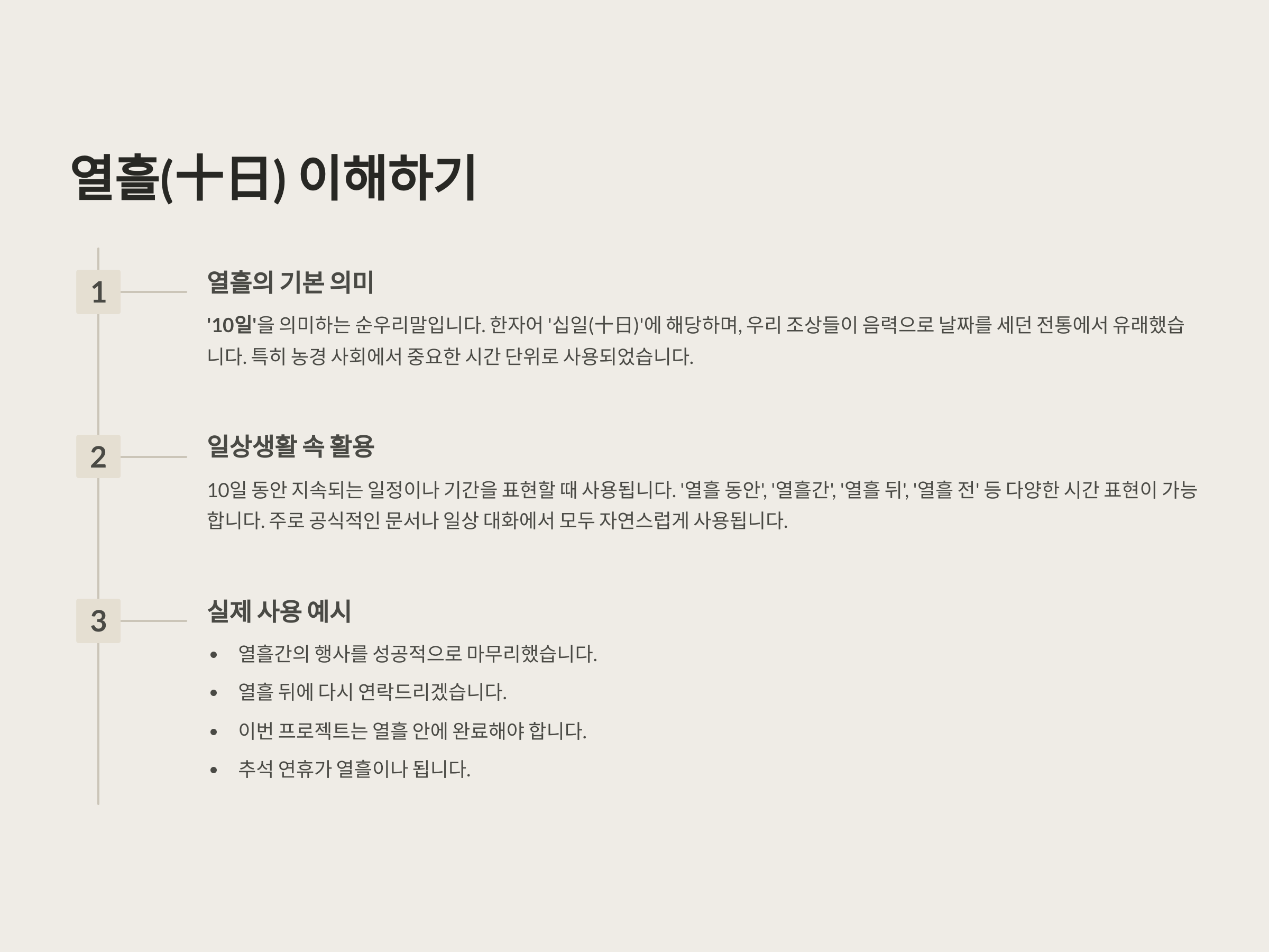 열흘(十日)의 뜻