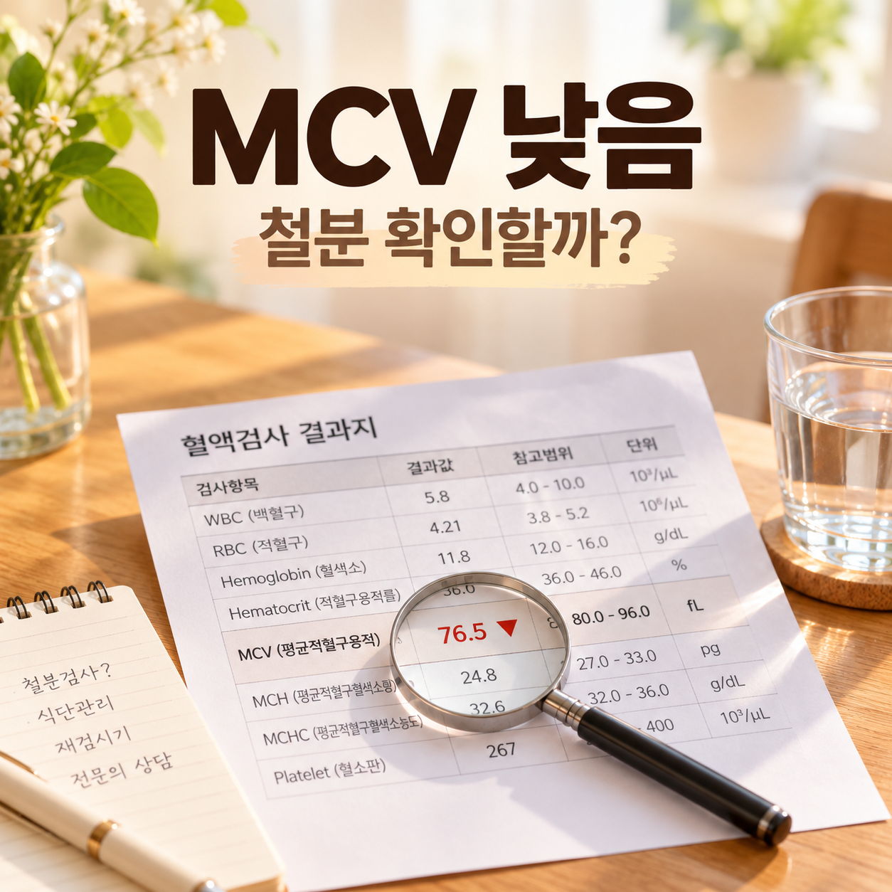 건강검진 MCV 낮음 철분 확인 대표 이미지