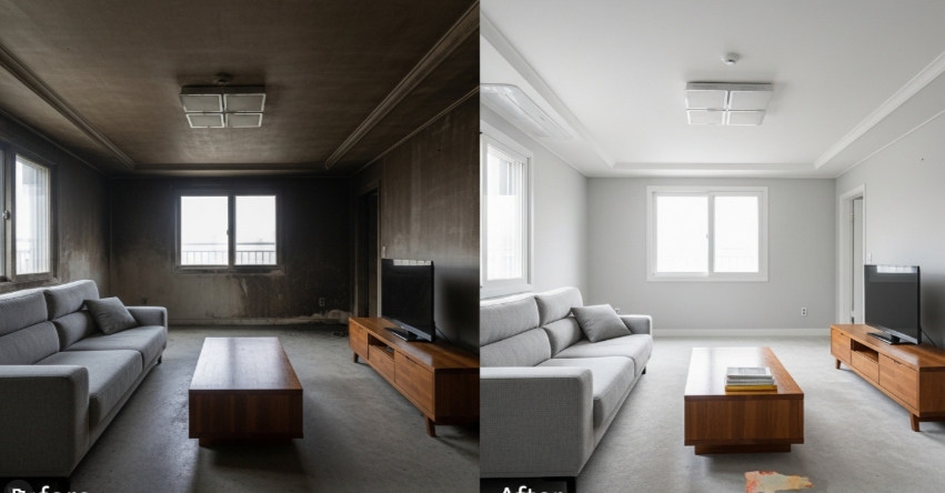 대구시 화재복구 전과후 모습