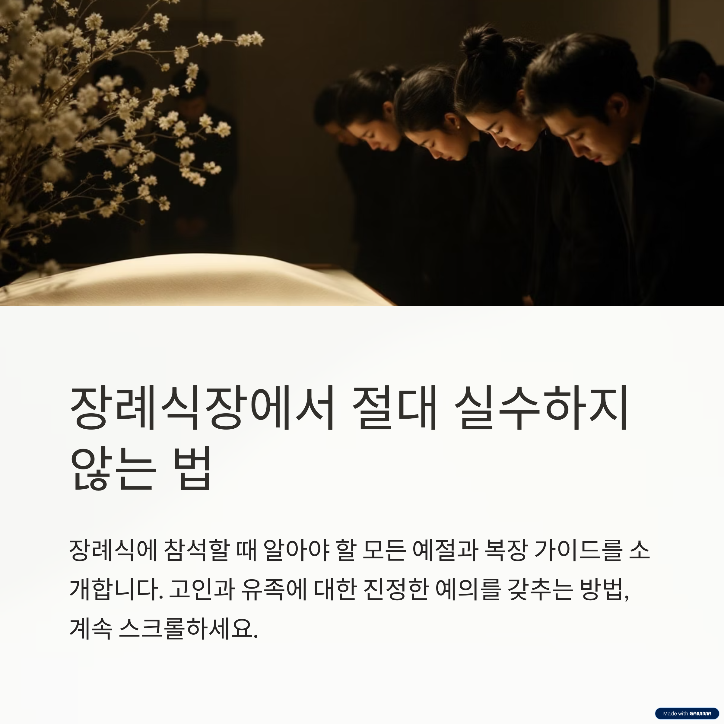 “조문객 예절과 남녀 복장 완벽 가이드 – 장례식 실수 피하는 법”