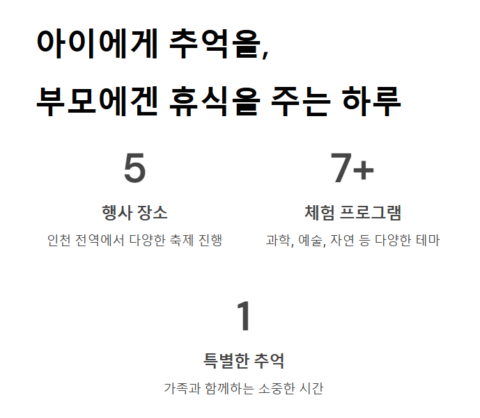 인천 어린이날 축제 총정리