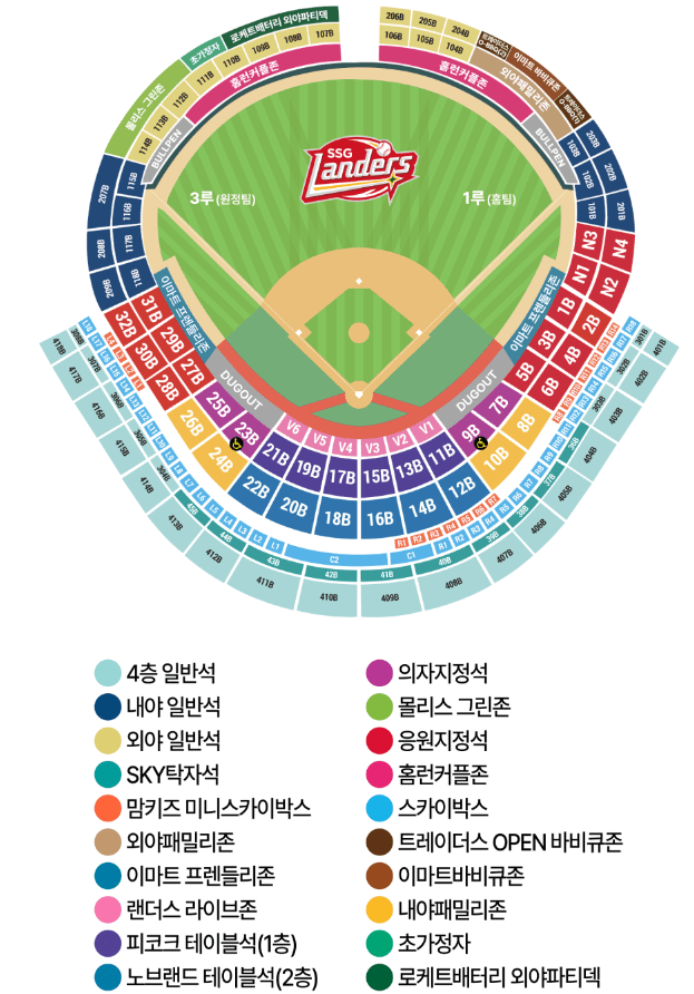 SSG랜더스필드 좌석배치도