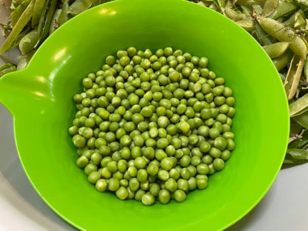 완두콩 껍질 까기 완료