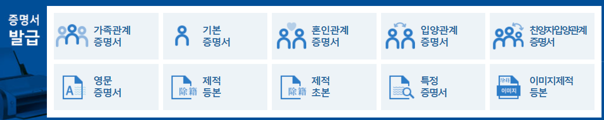 혼인관계증명 인터넷발급(상세) 일반 상세 차이점은?