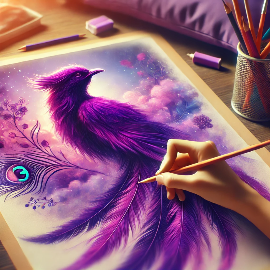 보라색 새를 그리는 꿈
