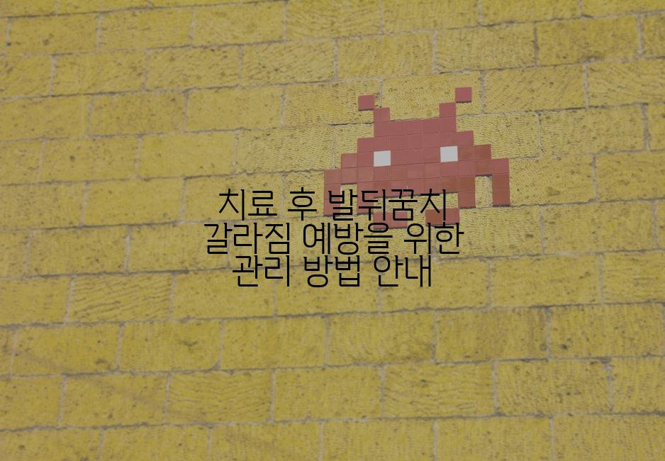 치료 후 발뒤꿈치 갈라짐 예방을 위한 관리 방법 안내