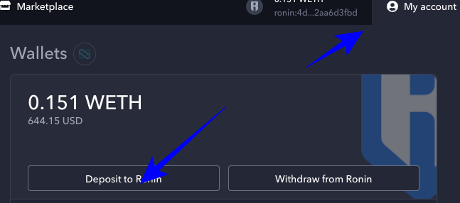 로닌 지갑에 입금