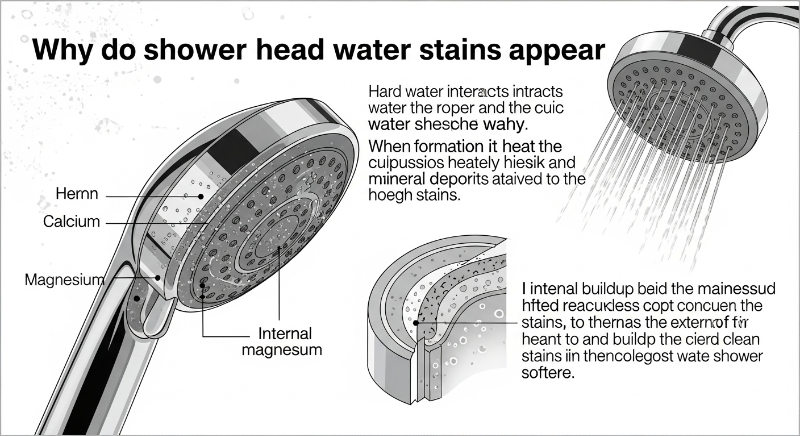 샤워기 헤드는 미네랄 침전이 더 빠르게