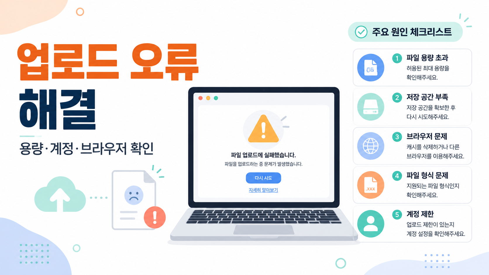 업로드가 안 될 때는 여기서 많이 막혀요