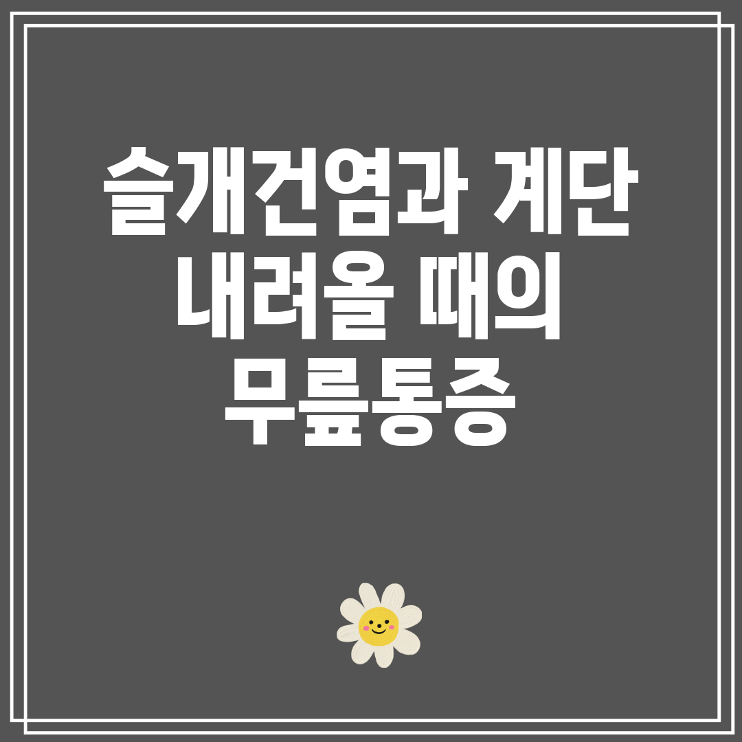 슬개건염과 계단 내려올 때의 무릎통증