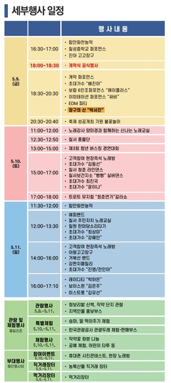 칠서생태공원 청보리 작약축제 세부일정 관련 사진
