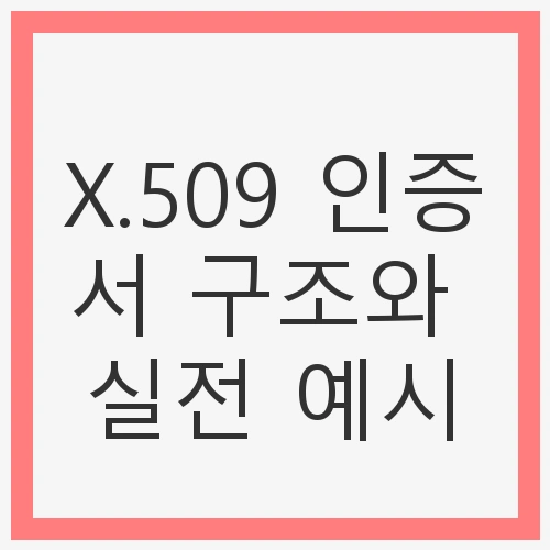 X.509 인증서 구조와 실전