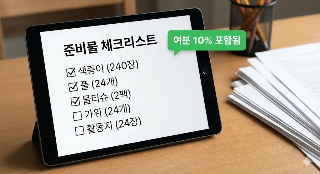 활동별 준비물 체크리스트 자동 생성