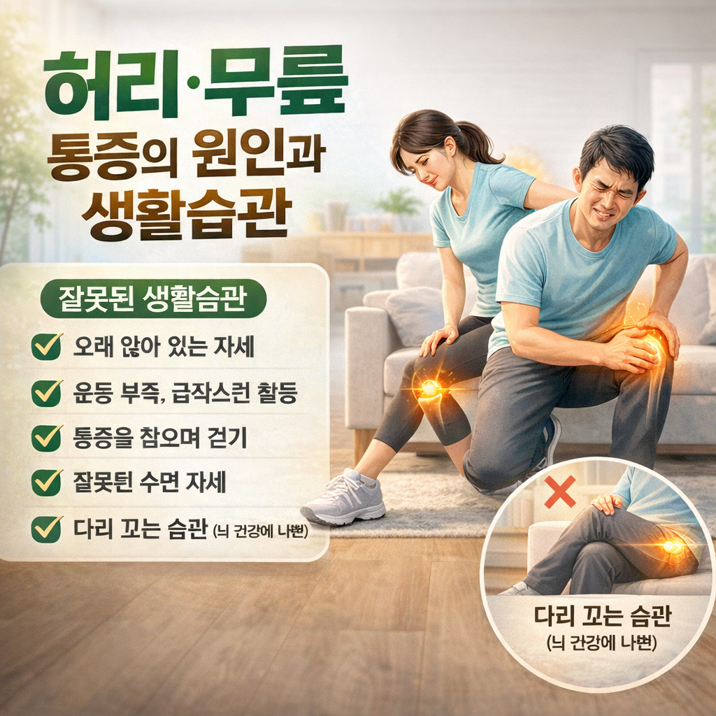 허리통증의 원인과 생활습관