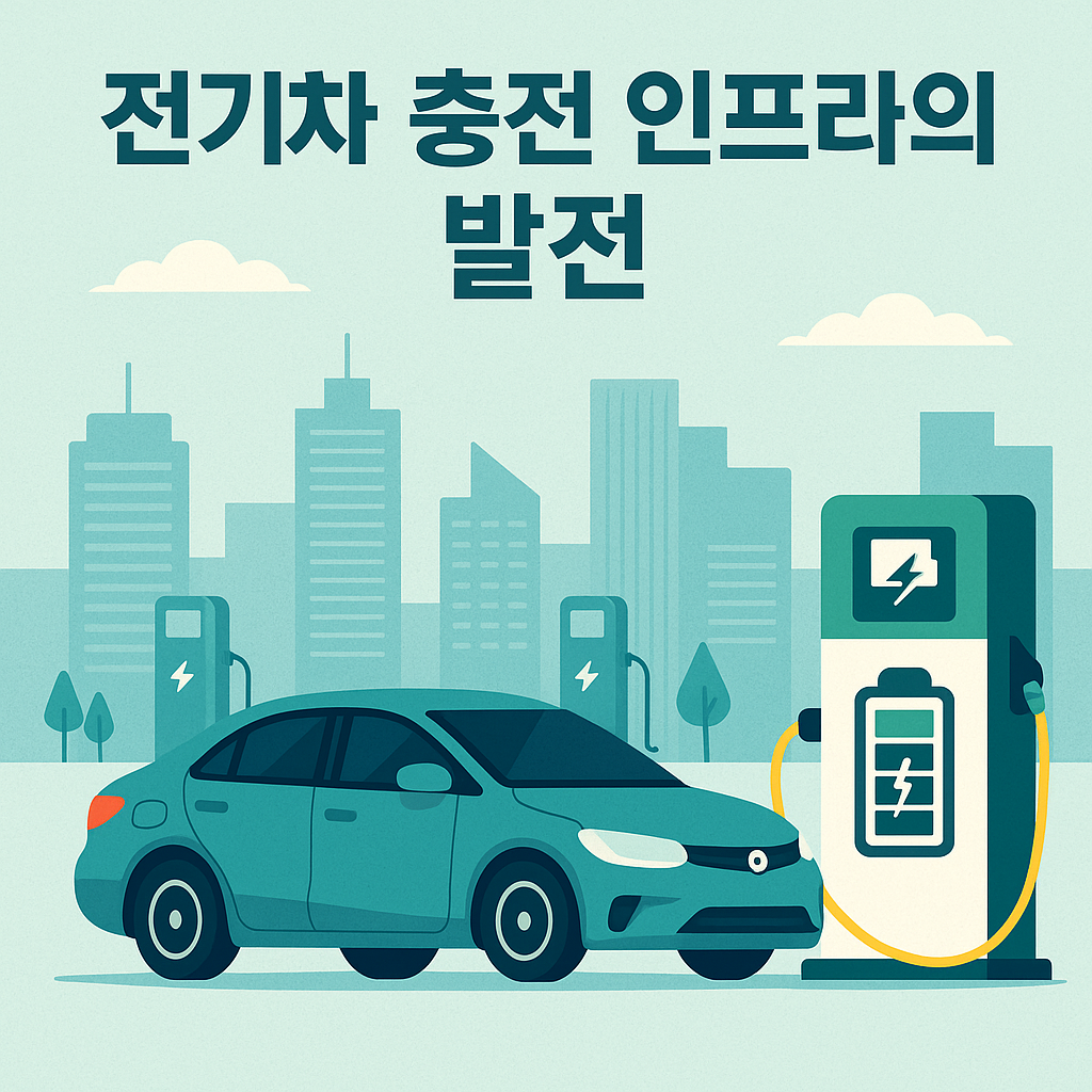 전기차 충전 인프라의 발전이라고 쓰여진 포스터