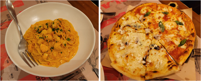 쉬림프 로제 파스타, 하프 앤 하프 피자