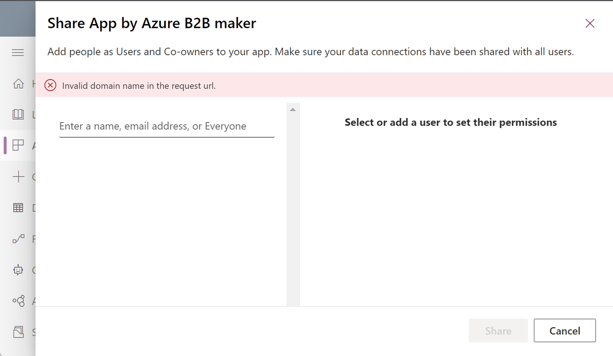 Share App by Azure B2B maker