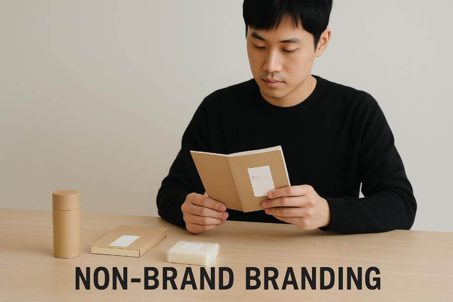 심플 패키지를 검토하는 디자이너의 모습.