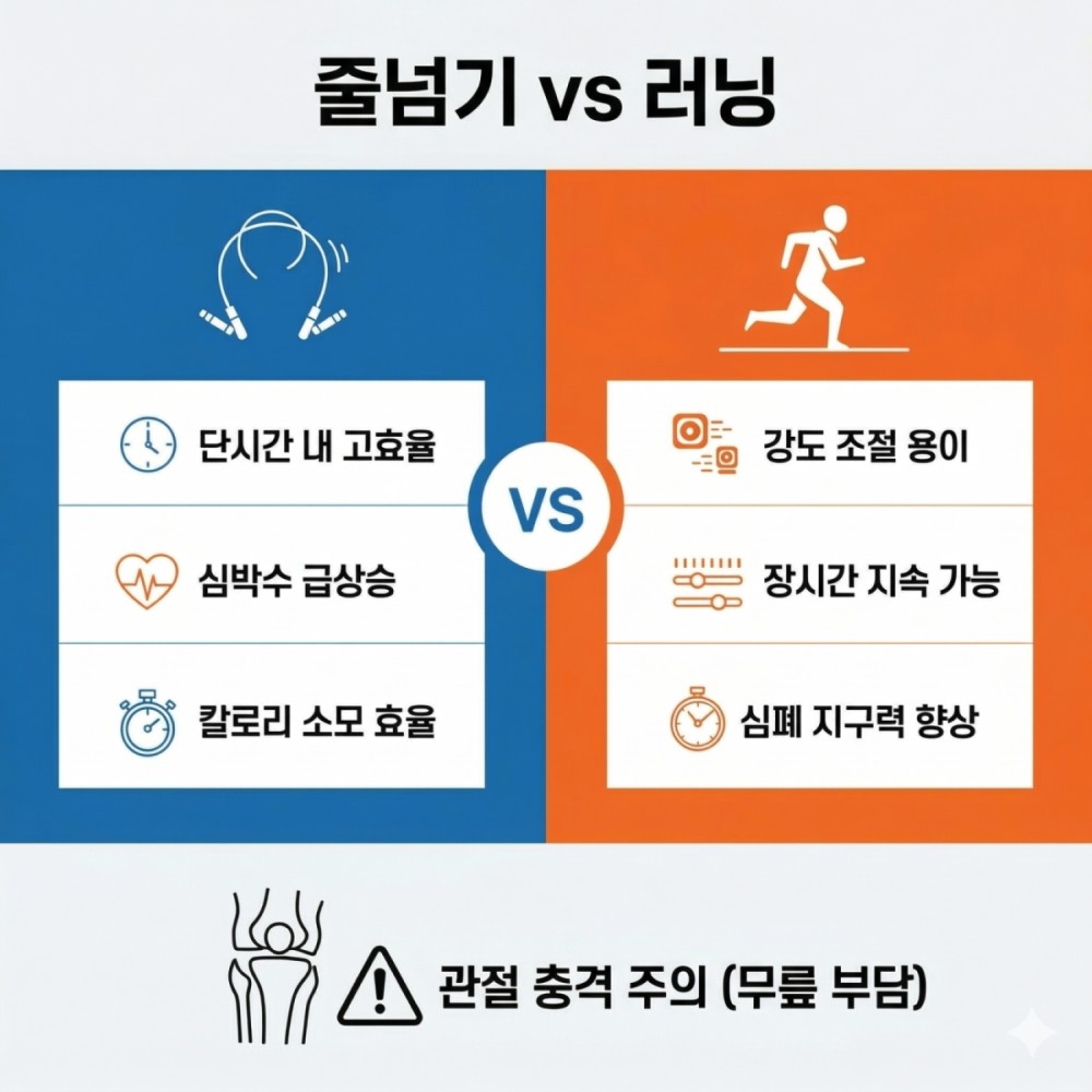 줄넘기와 러닝의 차이 관련 사진
