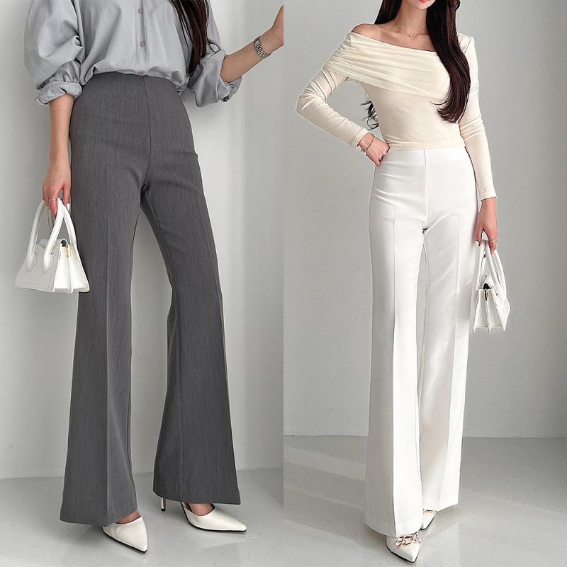 여성 하이웨스트 정장바지 겨울 기모슬랙스 여자 화이트슬랙스 부츠컷 팬츠 그레이 아이보리