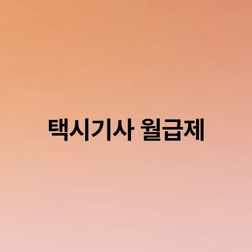 택시기사 월급제