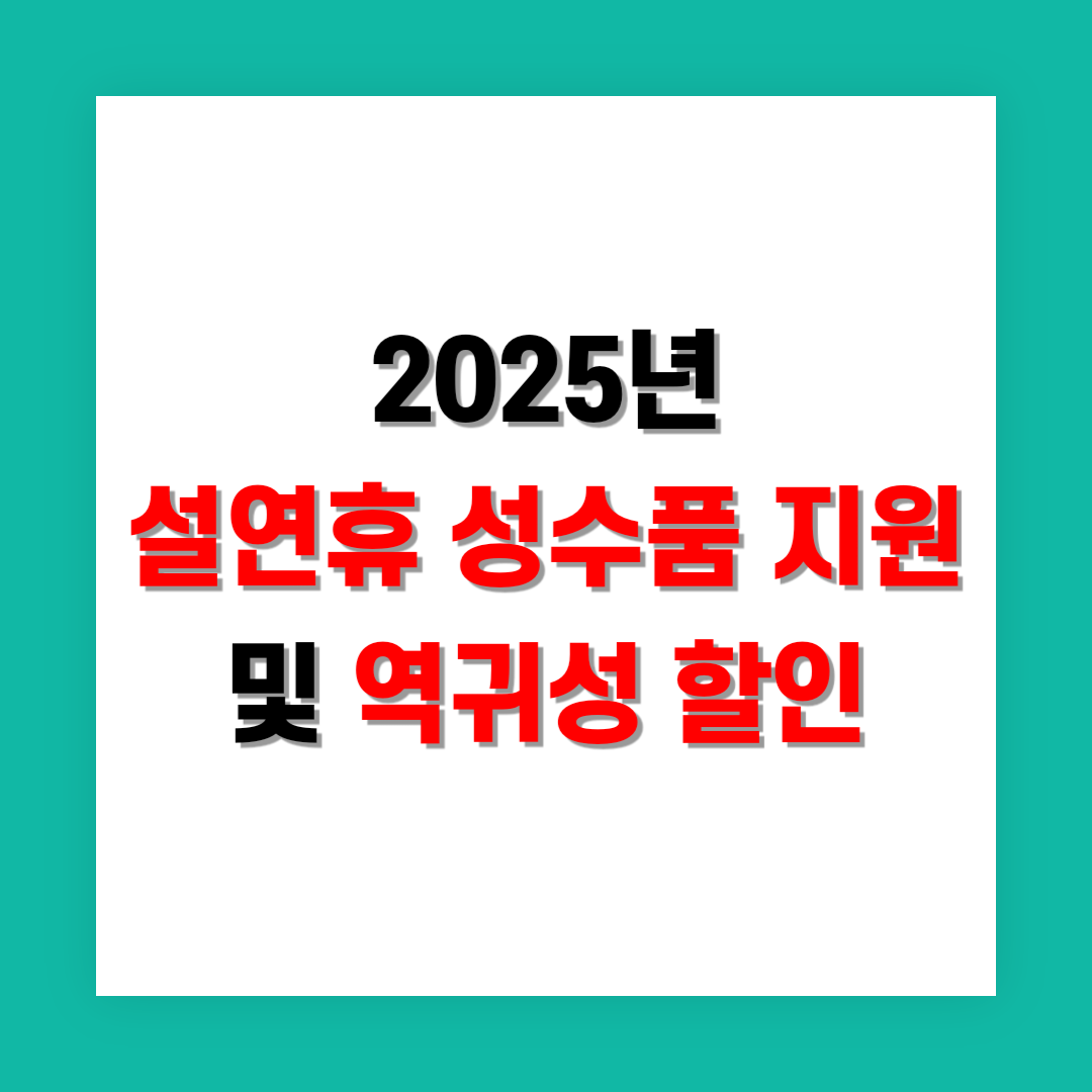 설 명절 성수품 지원과 역귀성 할인 썸네일