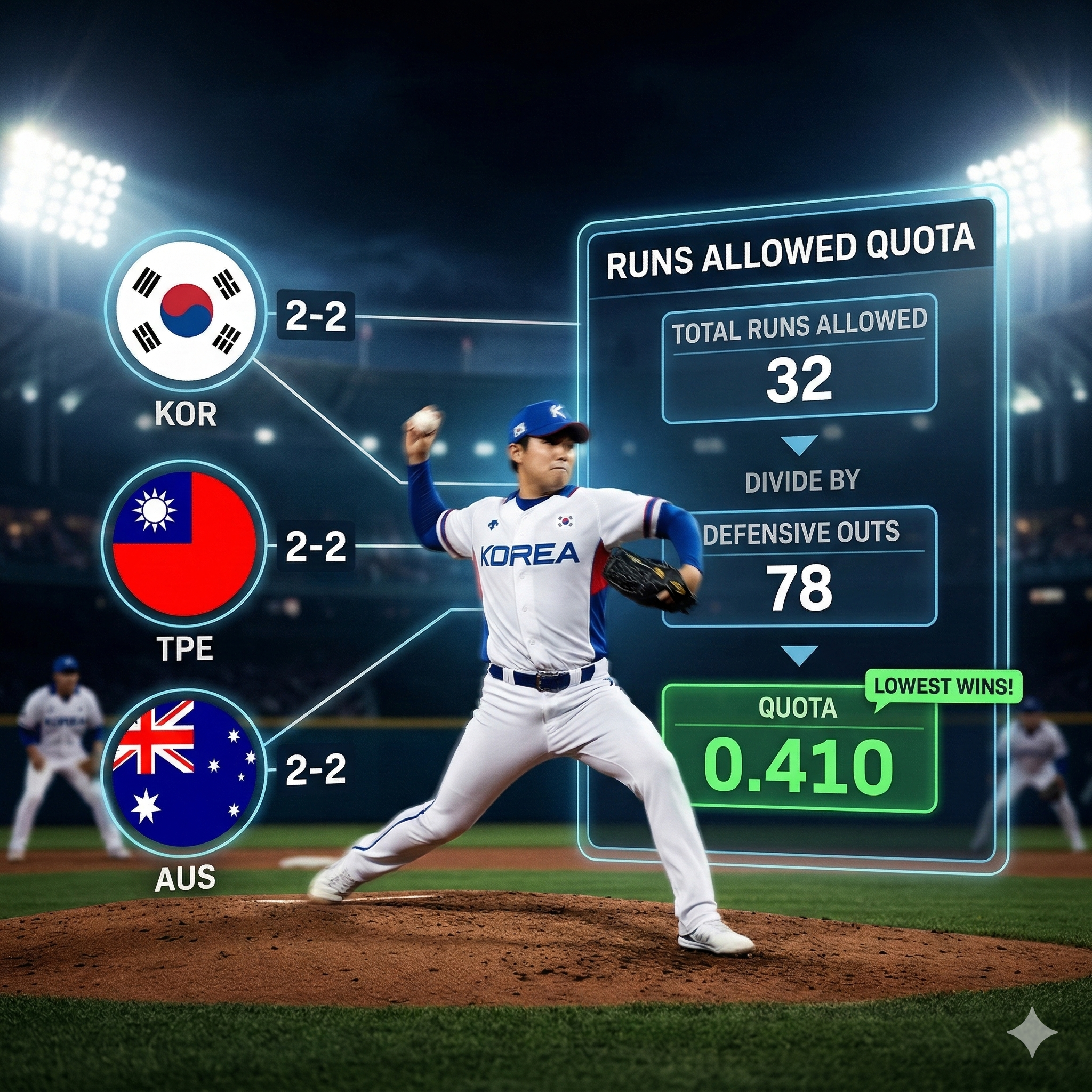 WBC C조 8강 진출 경우의 수: 2승 2패 동률일 때 순위 결정 방식 완벽 정리