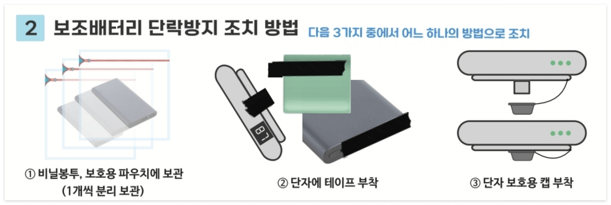 보조배터리 단락방지 조치 방법