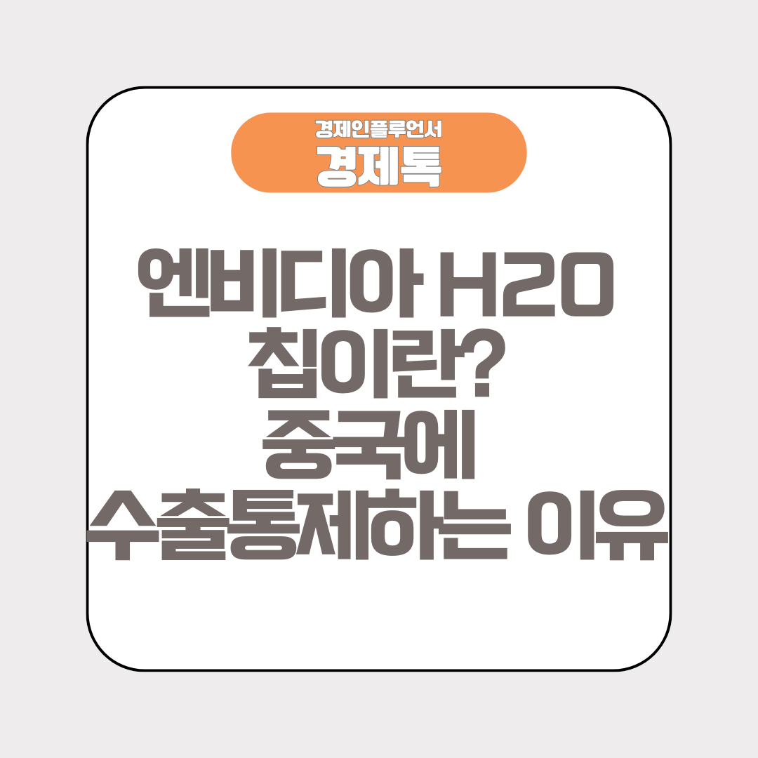 엔비디아 H20 칩이란? 중국에 수출통제하는 이유