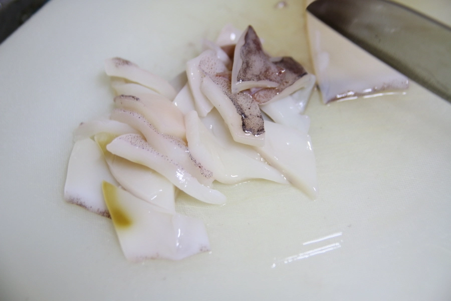 오징어 자른 모습