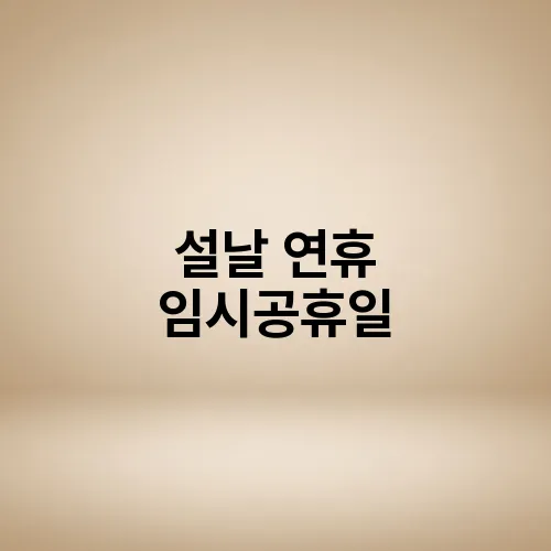 설날 연휴 임시공휴일