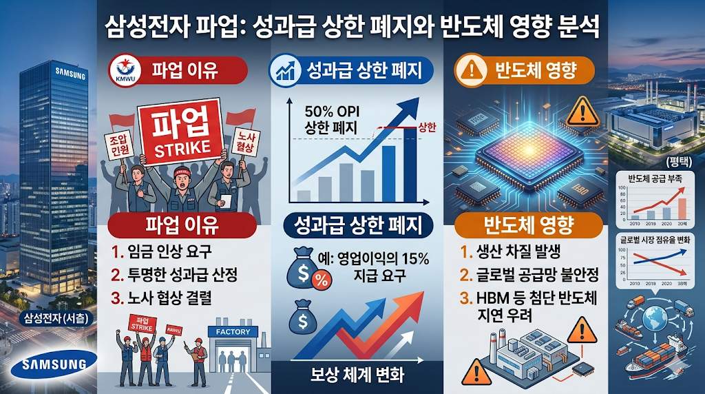 삼성전자 파업 이유 성과급 상한 폐지 이슈, 반도체 영향 예상