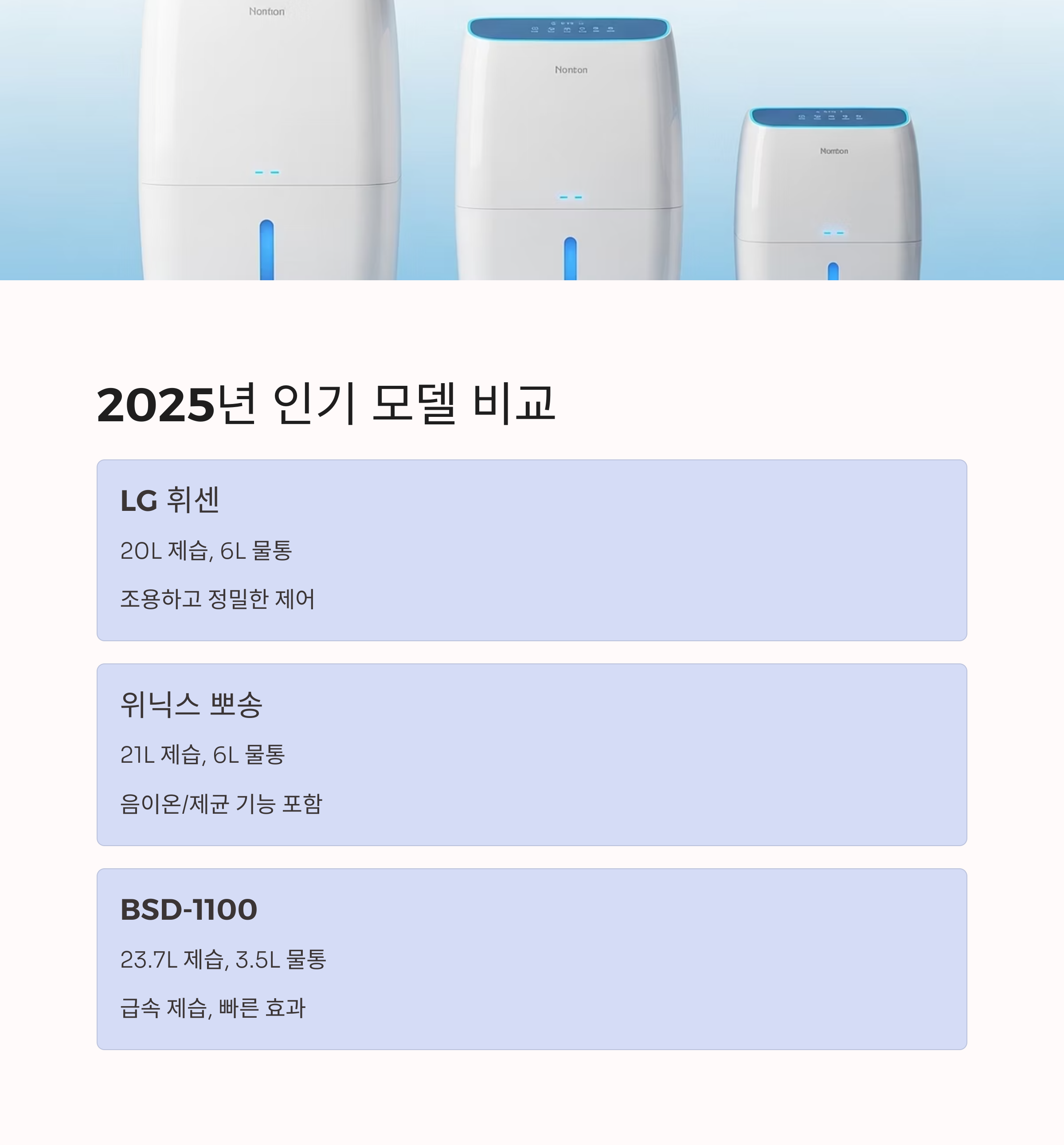 2025년 인기 모델 비교