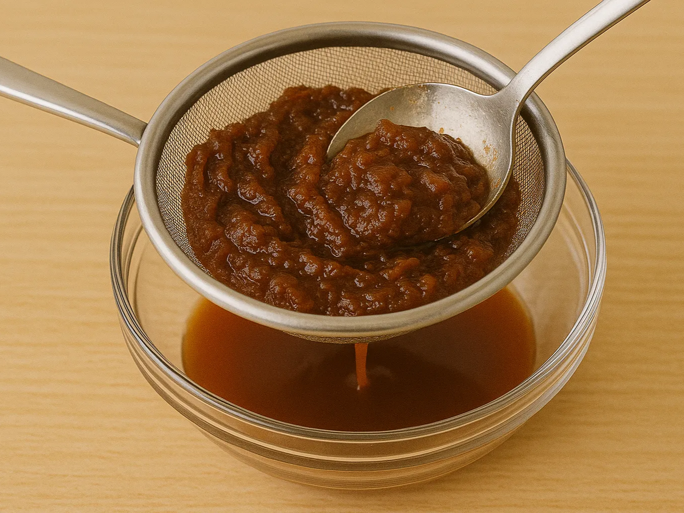 대추 체에 걸러 내기