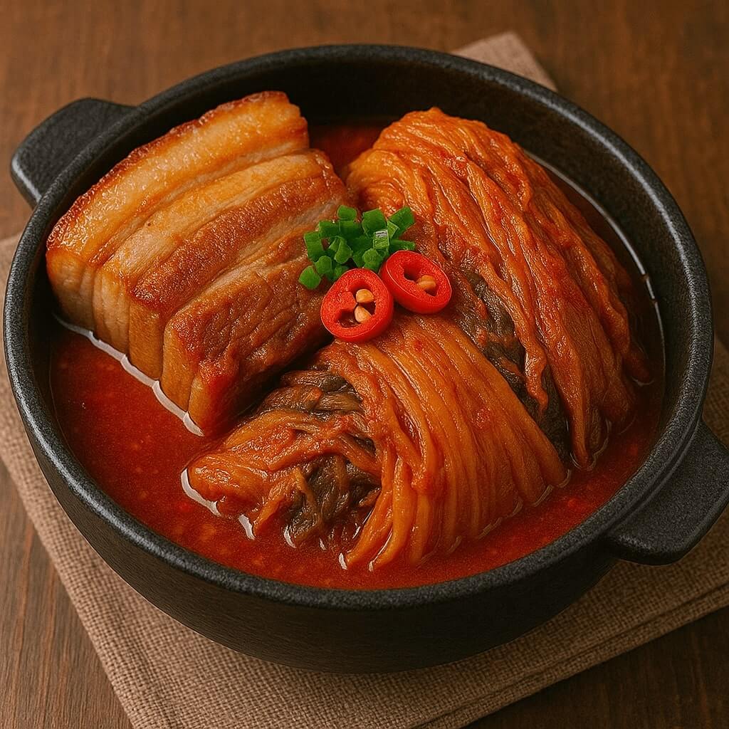 잘 익은 김치로 맛있게 잘 만들어진 김치찜