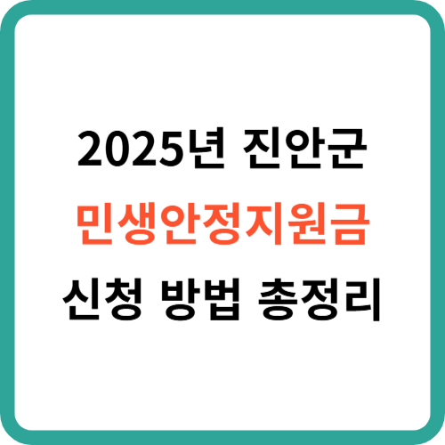 2025년 진안군 민생지원금 신청 방법 가이드 썸네일