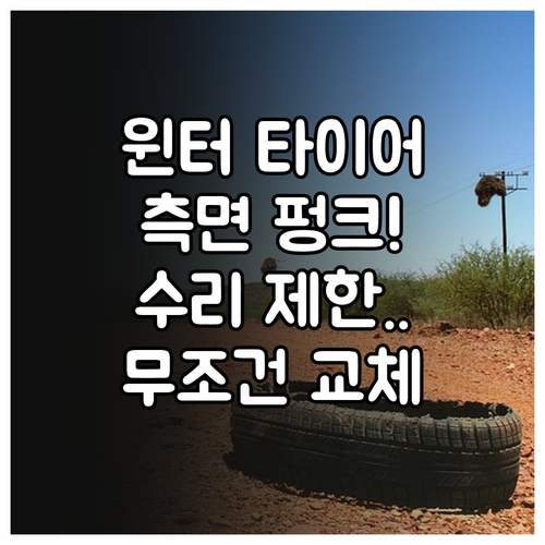 윈터 타이어 펑크 수리 제한 구역 측..