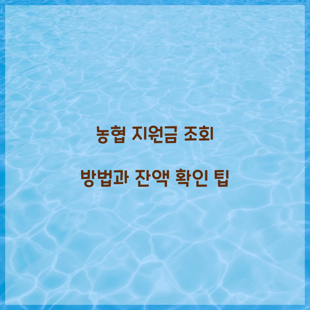 농협 지원금 조회